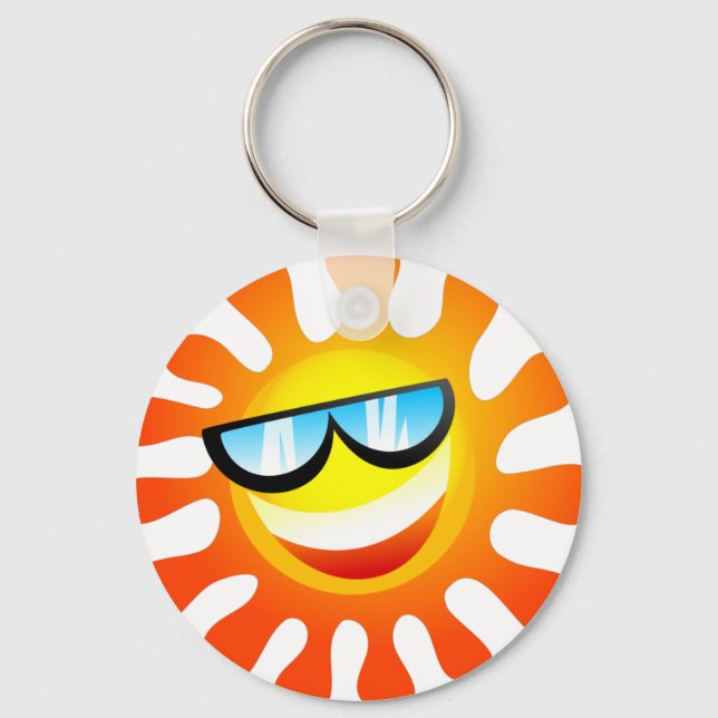 Smiling Summer Sunny Sunshine Weather Key Ring (Front)