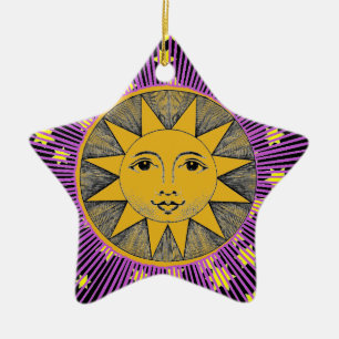 Smiling Sun Ceramic Tree Decoration