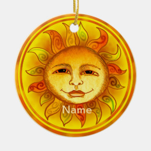 Smiling Sun Ceramic Tree Decoration