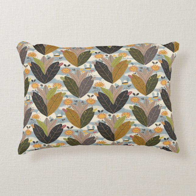 Smiling sun decorative cushion (Front)