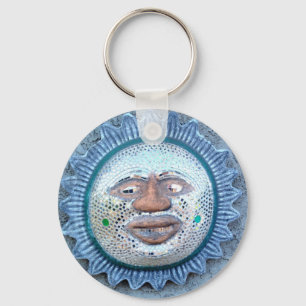 smiling sun face keychain