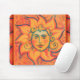 Smiling Sun, Fairytale Fantasy Art, Orange Yellow Mouse Pad (With Mouse)