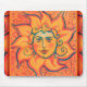 Smiling Sun, Fairytale Fantasy Art, Orange Yellow Mouse Pad (Front)