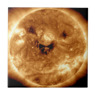 Smiling Sun From NASA Solar Observatory Tile