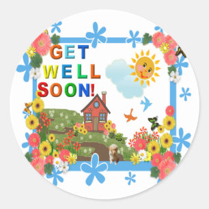 SMILING SUN Get Well  Stickers