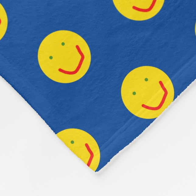 Smiling Sun Happy Face Fleece Blanket (Corner)