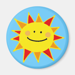 Smiling Sun Illustration   Magnet