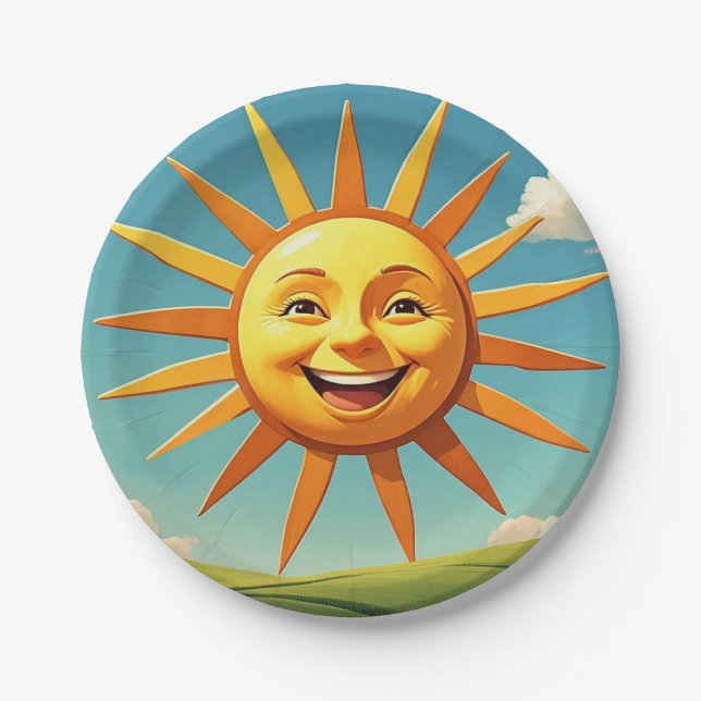 " SMILING SUN " PAPER PLATE (Front)