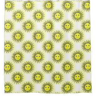 Smiling Sun Pattern Shower Curtain