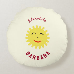 Smiling sun round cushion