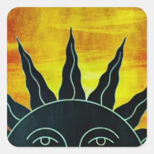 Smiling Sun Square Sticker