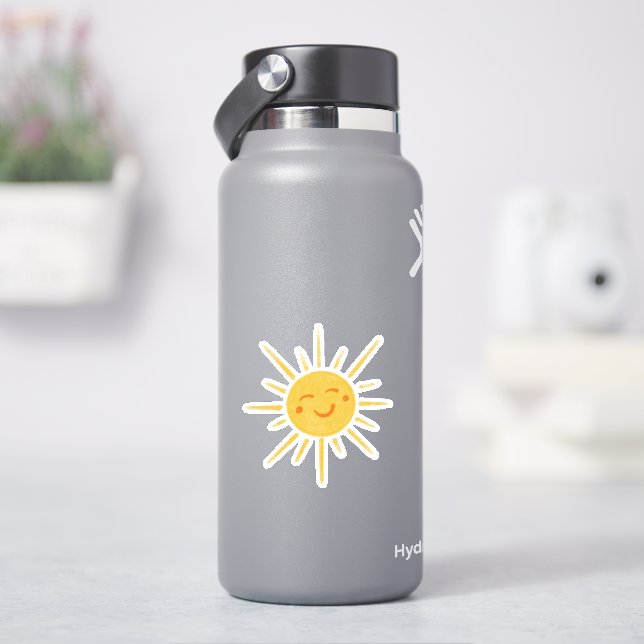 Smiling Sun Sunshine Vinyl Cut Sticker (HydroFlask)