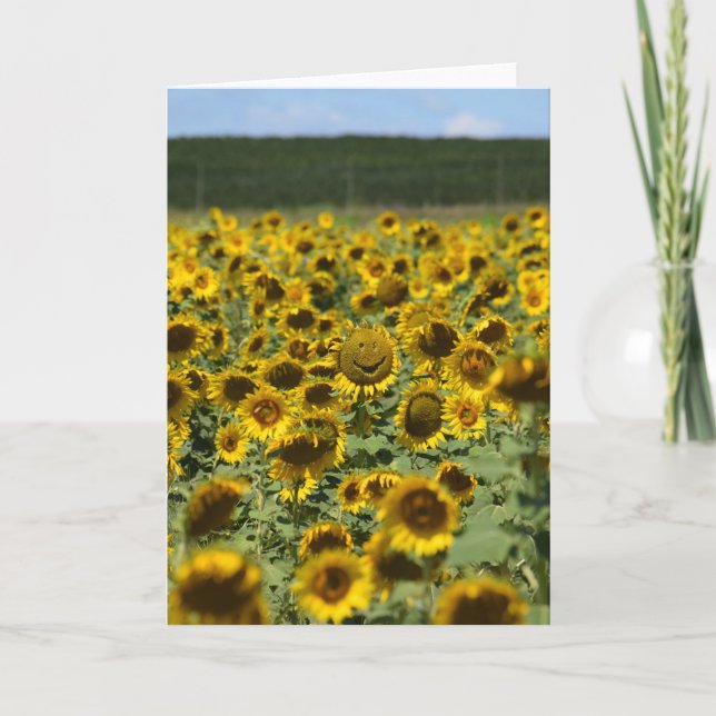 Smiling Sunflower - Encouragement Greeting Card (Front)