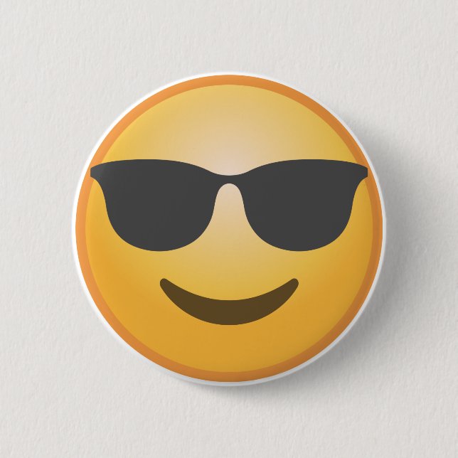 Smiling Sunglasses Emoji 6 Cm Round Badge (Front)