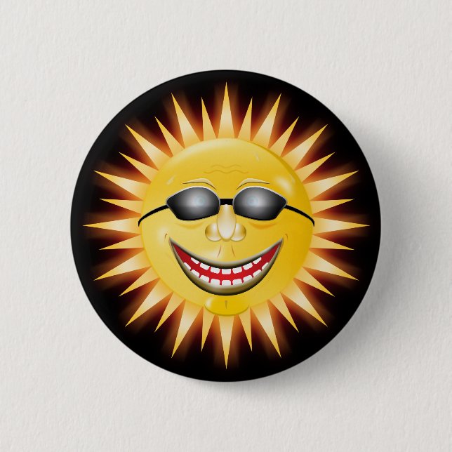 Smiling Sunshine 6 Cm Round Badge (Front)