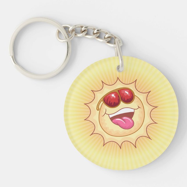 Smiling Sunshine Acrylic Key Ring (Front)