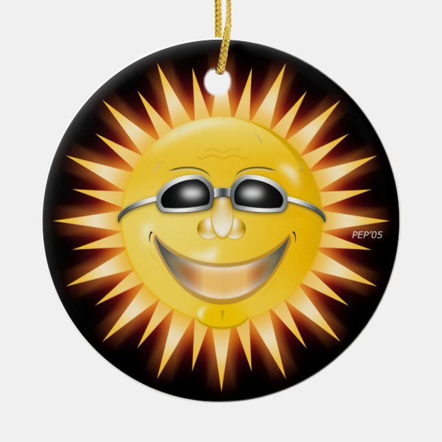 Smiling Sunshine Ceramic Tree Decoration (Front)