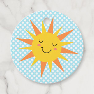 Smiling Sunshine Compass Birthday Party Favour Tags