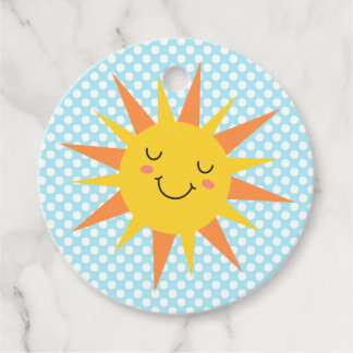 Smiling Sunshine Compass Birthday Party Favour Tags