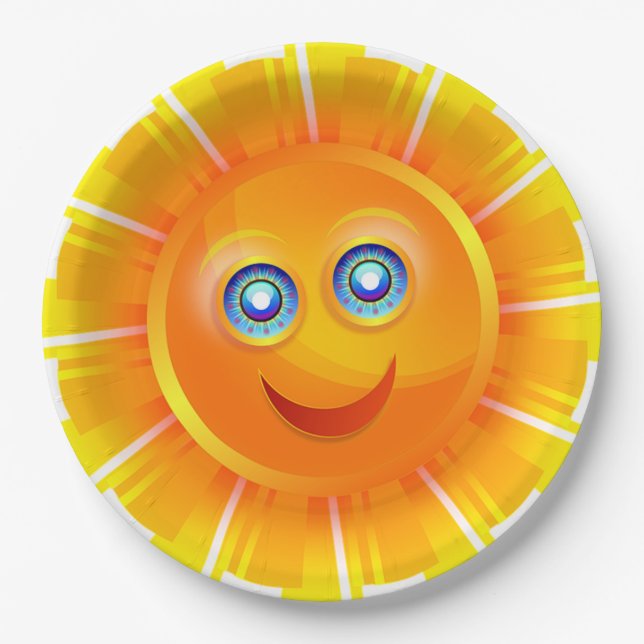 Smiling Sunshine Paper Plate (Front)