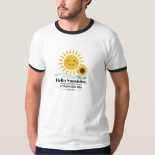 Smiling Sunshine & Sunflower – Happy Coastal Vibes T-Shirt