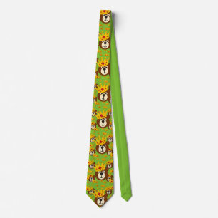 Smiling Teddy Bear with Crown Tie