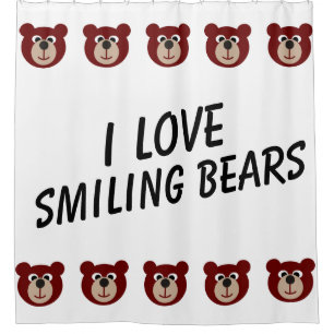 Smiling Teddy Bear + your background & ideas Shower Curtain