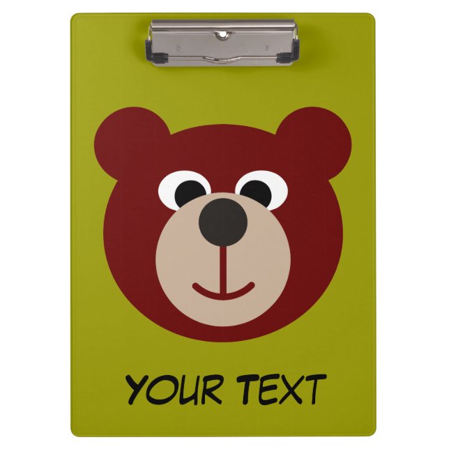 Smiling Teddy Bear + your text Clipboard (Front)