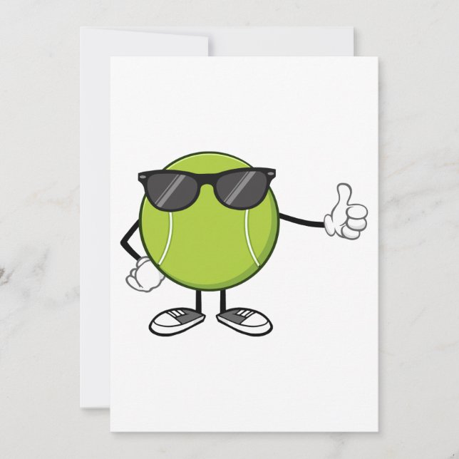 Smiling Tennis Ball with Shades Invitation (Front)