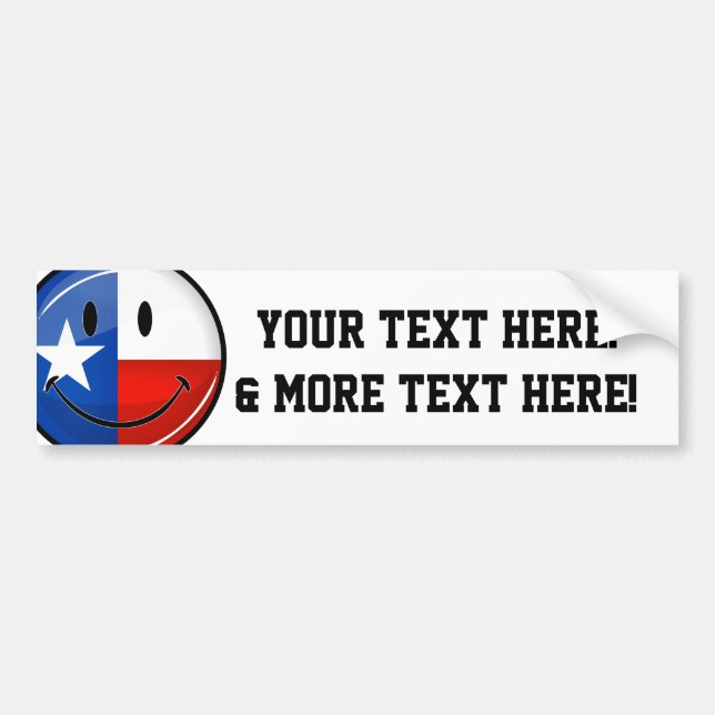 Smiling Texas Flag Bumper Sticker (Front)