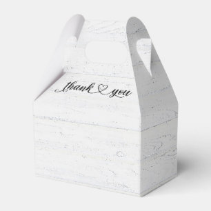 Smiling Thank You Heart On Whitewashed Wood Favour Box