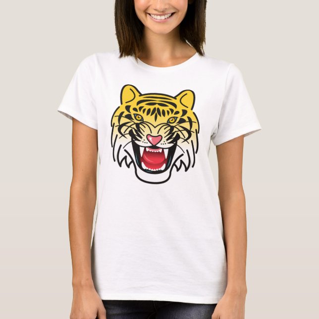 Smiling Tiger Face Artwork-21876 T-Shirt (Front)