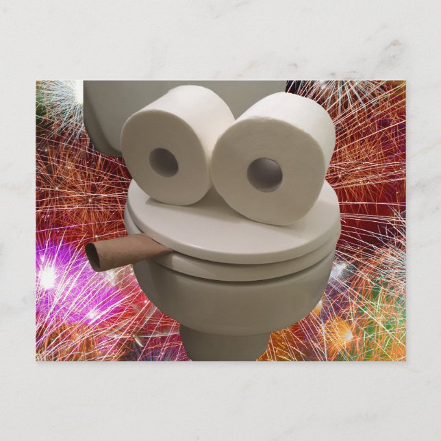 Smiling Toilet Face Postcard (Front)