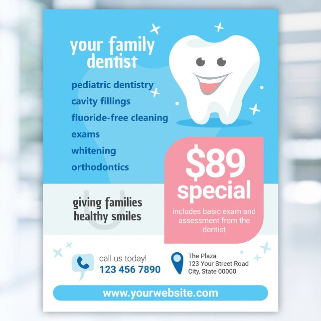 Smiling Tooth Dental Flyer Template (Creator Uploaded)