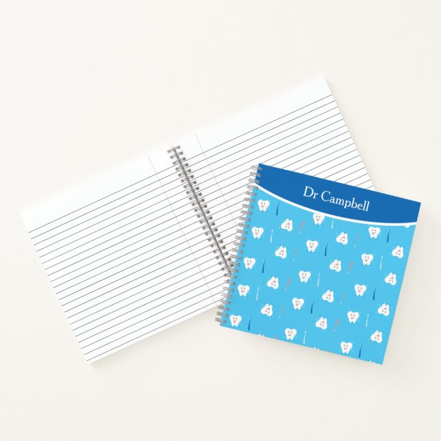 Smiling Tooth Dentist Blue Notebook (Inside)