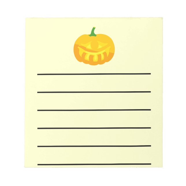 Smiling toothy Jack-O-'Lantern Notepad (Front)