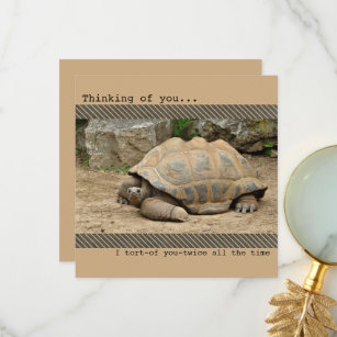 Smiling Tortoise Thinking of You Thank You Card