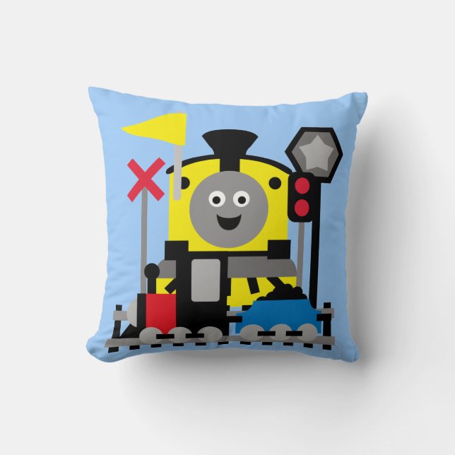 Smiling Train Pillow (Front)