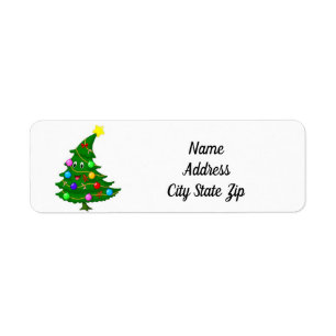 SMILING TREE *CHRISTMAS* ADDRESS LABEL