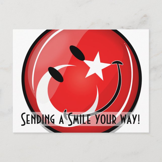 Smiling Turkish Flag Postcard (Front)