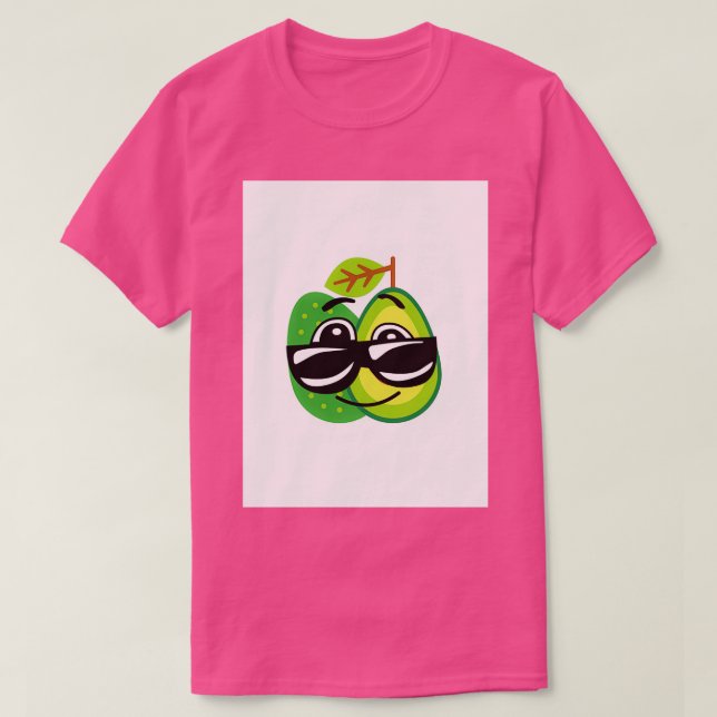 Smiling wacky avocado with sunglasses on T-Shirt (Design Front)