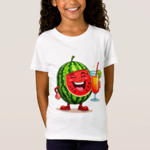 Smiling Watermelon Character Enjoying T-Shirt
