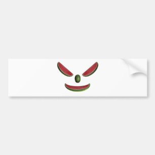 Smiling Watermelon Face Bumper Sticker