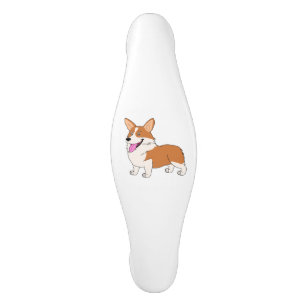 Smiling Welsh Corgi Cartoon Ceramic Cabinet Pull