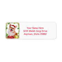 Smiling Welsh Corgi with Santa Hat