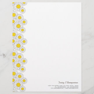 Smiling White Daisies Personalizable Letterhead