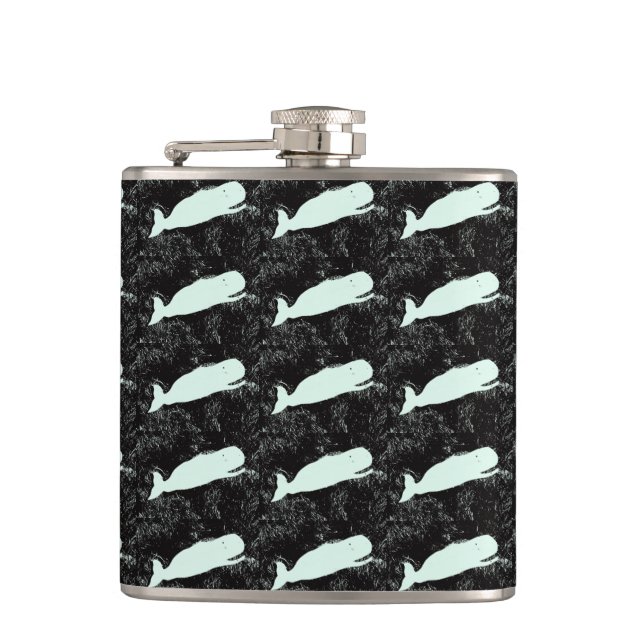 smiling white whales flask (Front)