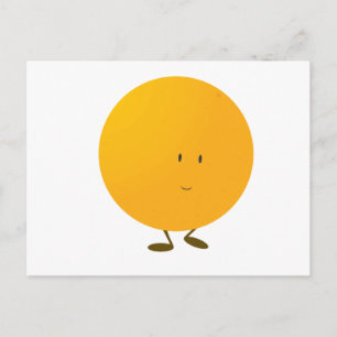 Smiling whole orange character postcard