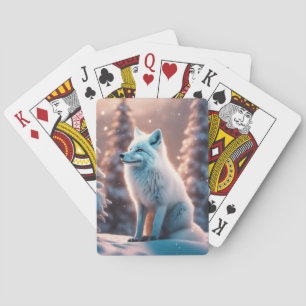 Smiling Winter Fox Playing Cards