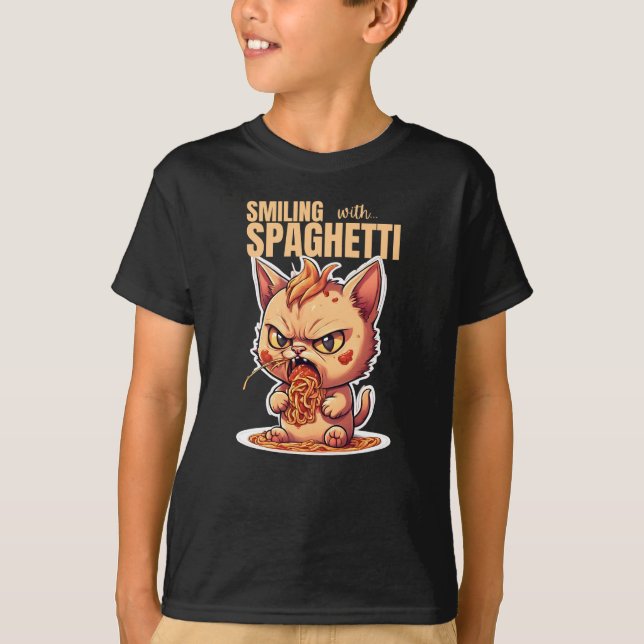 Smiling with spaghetti  T-Shirt (Front)